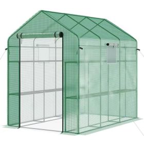 7 ft x 4.7 ft Oudoor Greenhouse with Steel Frame and Green PE Cover 7 ft x 4.7 ft Oudoor Greenhouse with Steel Frame and Green PE Cover